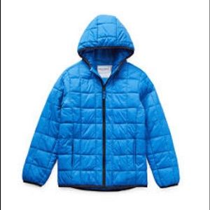 Arizona Big Boys Husky Blue Hooded Packable Midweight Puffer Jacket